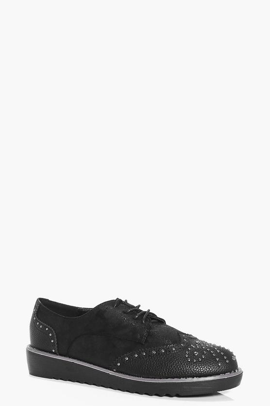 Lucy Studded Lace Brogue